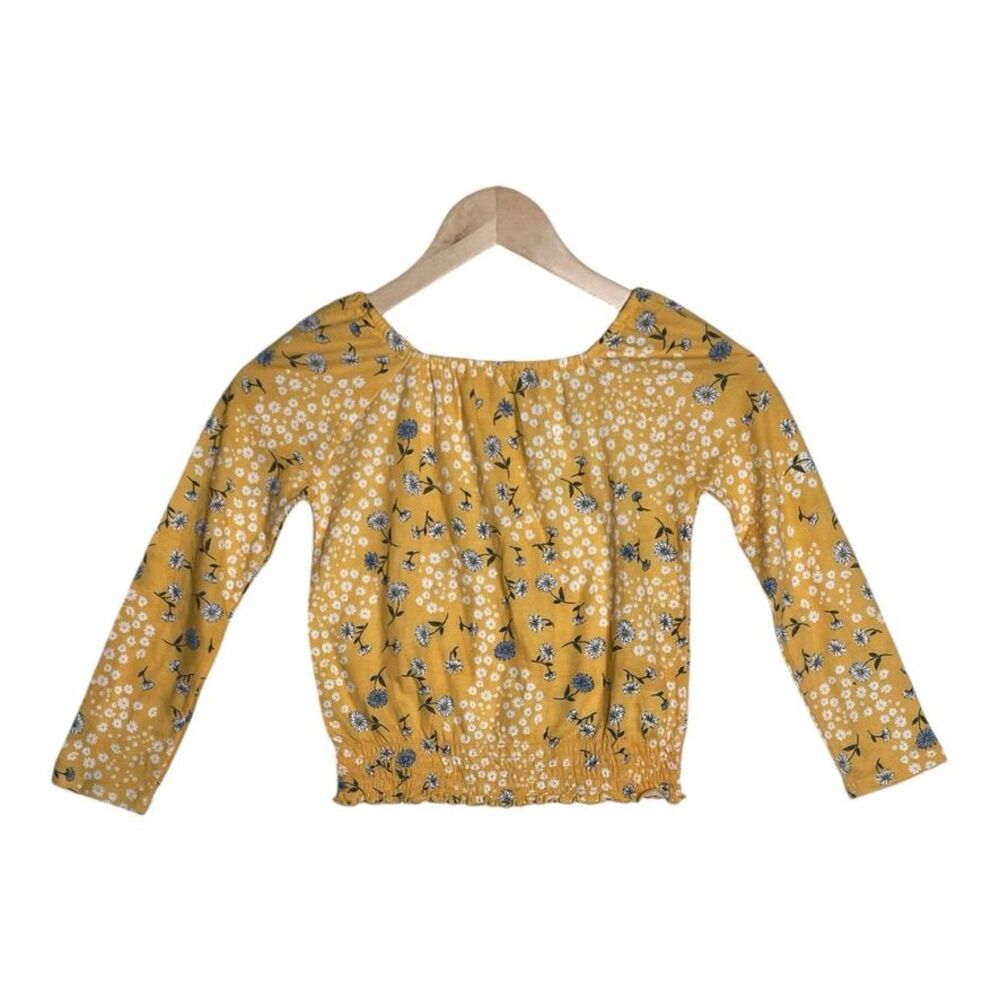 NWT The Children's PLACE‎ Yellow Floral Print Top Size Small Tuscan Sun
